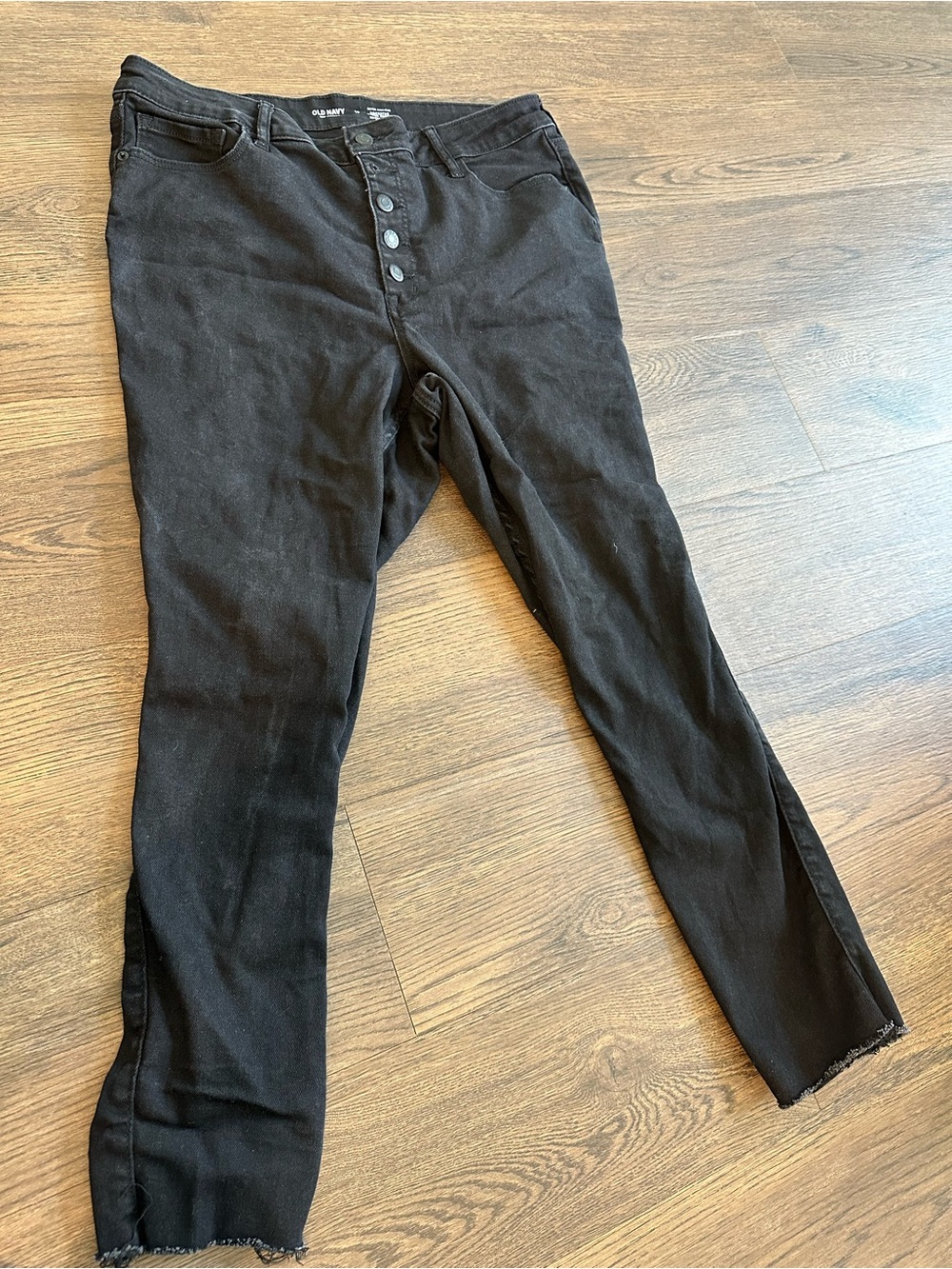Black Kids Button-Fly Skinny Jeans